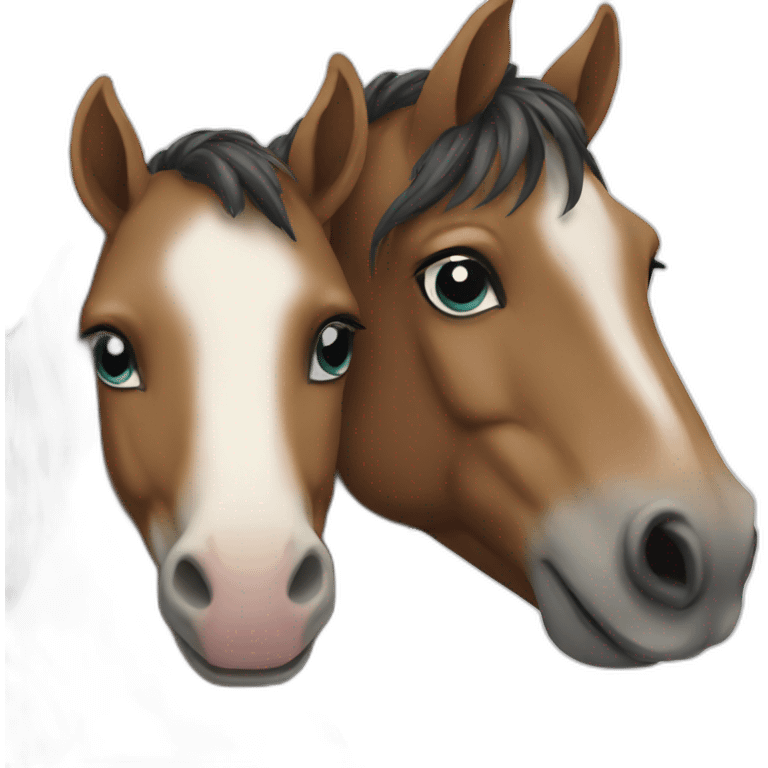 Baby horse and mom horse emoji