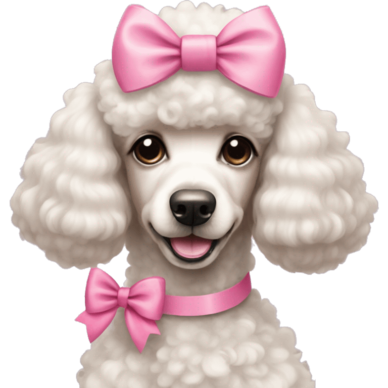 Poodle with pink bow on their head emoji