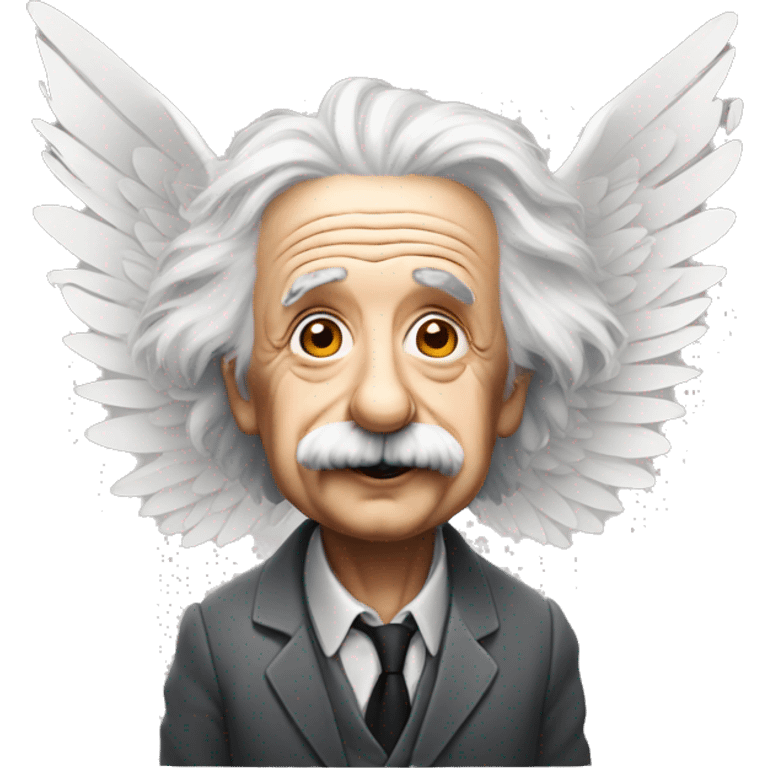 Albert Einstein with a pair of wings emoji