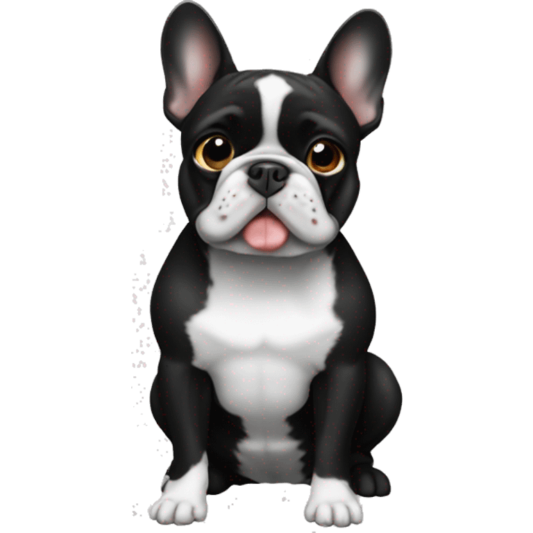 black and white frenchie  emoji