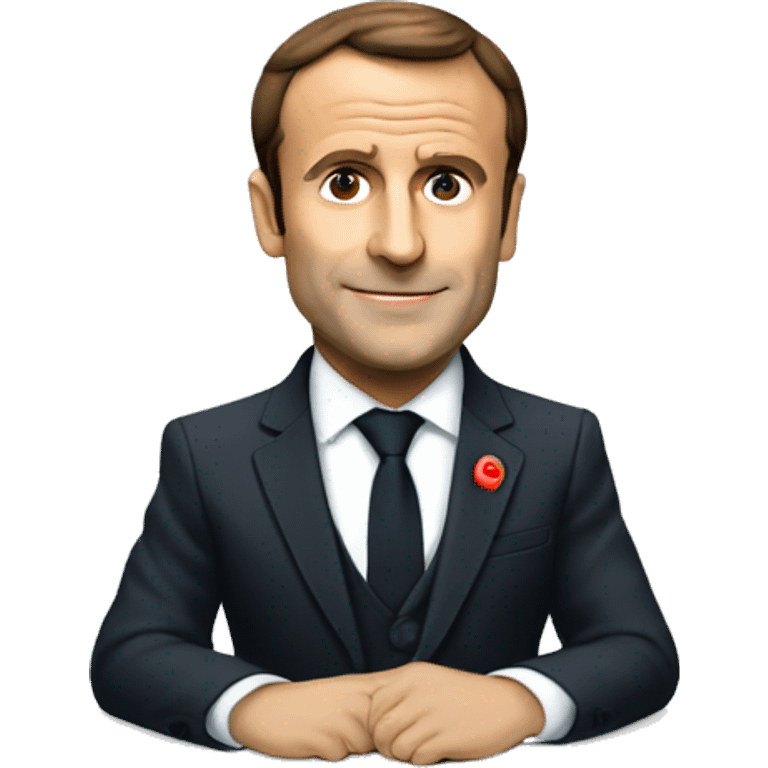 Macron on a table emoji