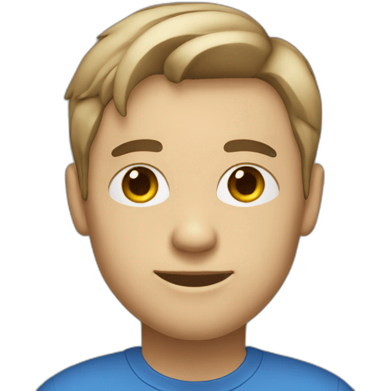 light toned skin programmer with dark short hair in a blue shirt emoji