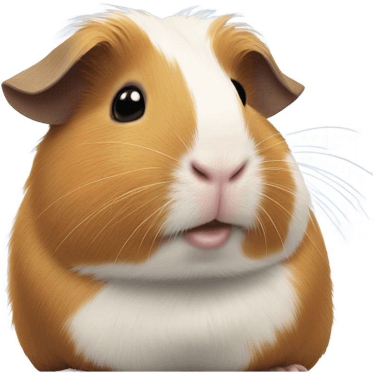 Guinea pig wearing nametag Julie emoji