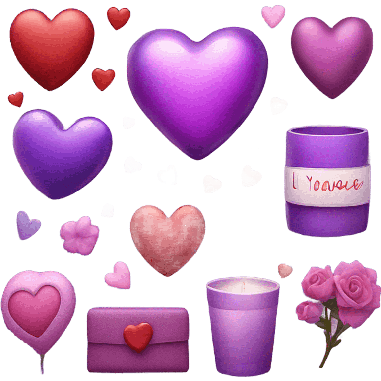 Happy Saint valentine day aesthetic purple  emoji