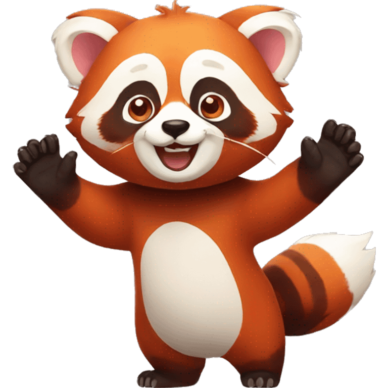 red panda waving emoji