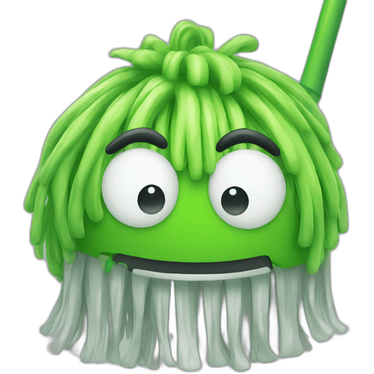 happy mop green face emoji