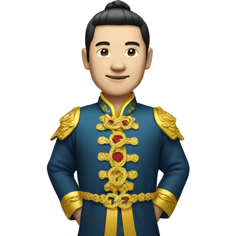 rich chinese man with gold chain in national dress emoji