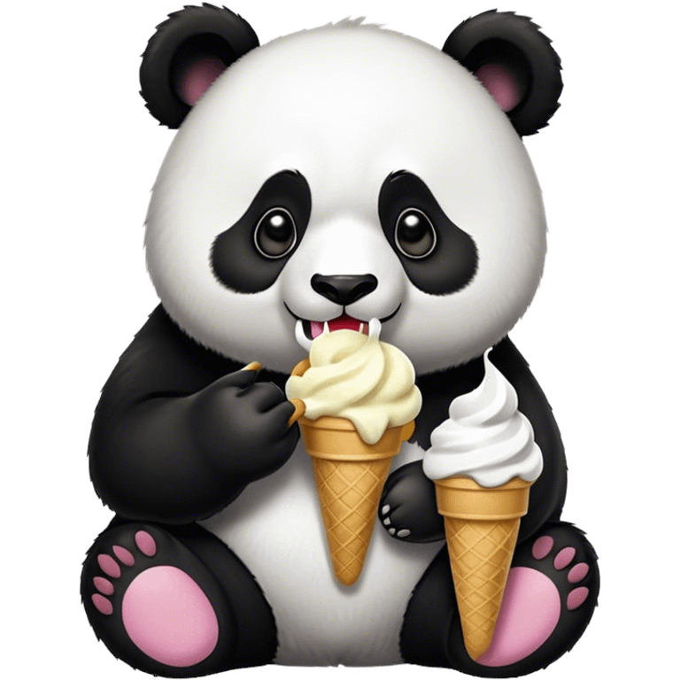 Panda eating ice cream emoji