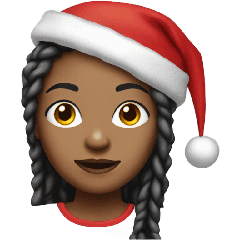 Light skinned Black female santa with black dreadlocks emoji