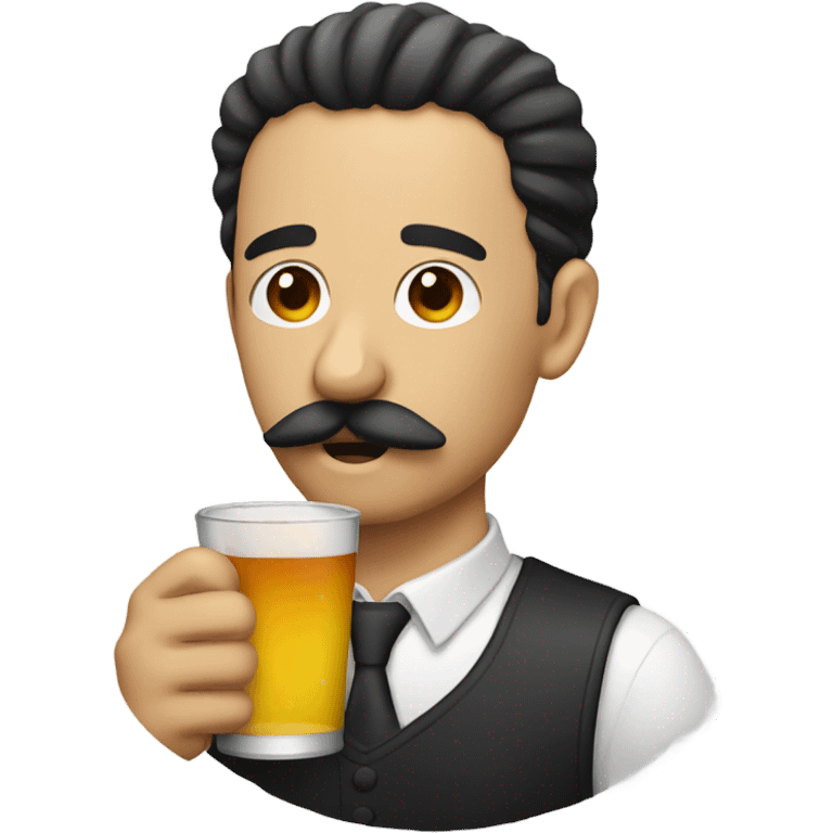 Guy with mustache drinking a cockta emoji