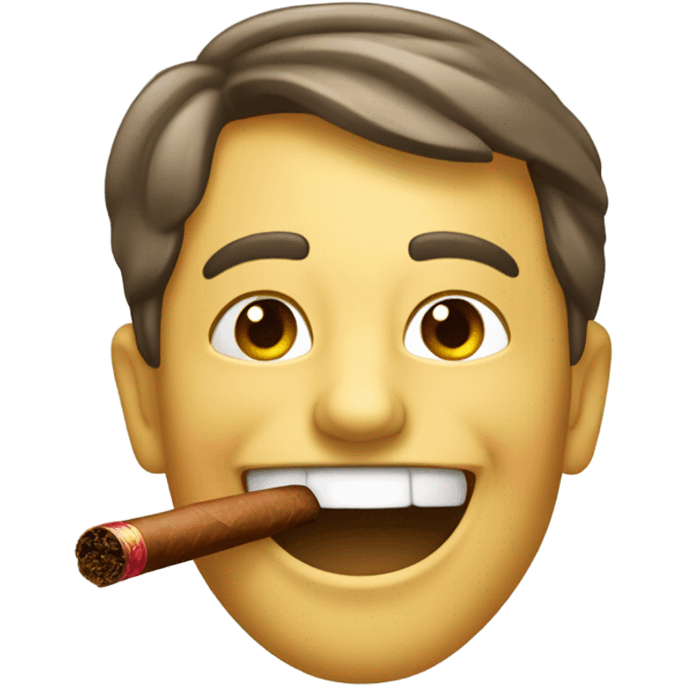 Happy face with cigar emoji