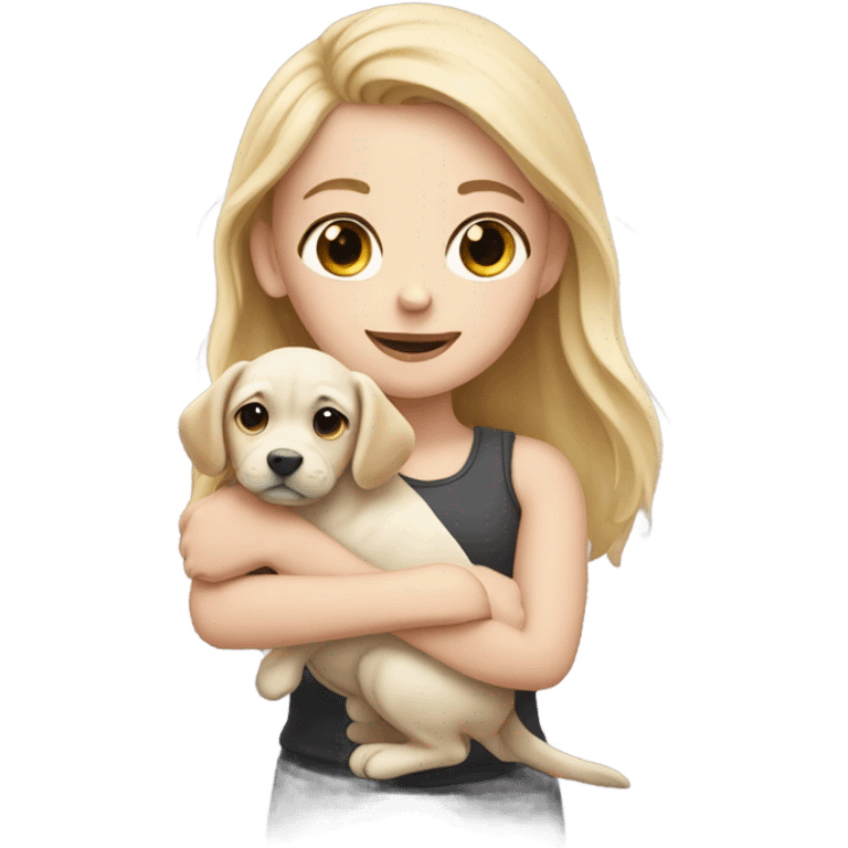 Blonde white girl with a puppy emoji