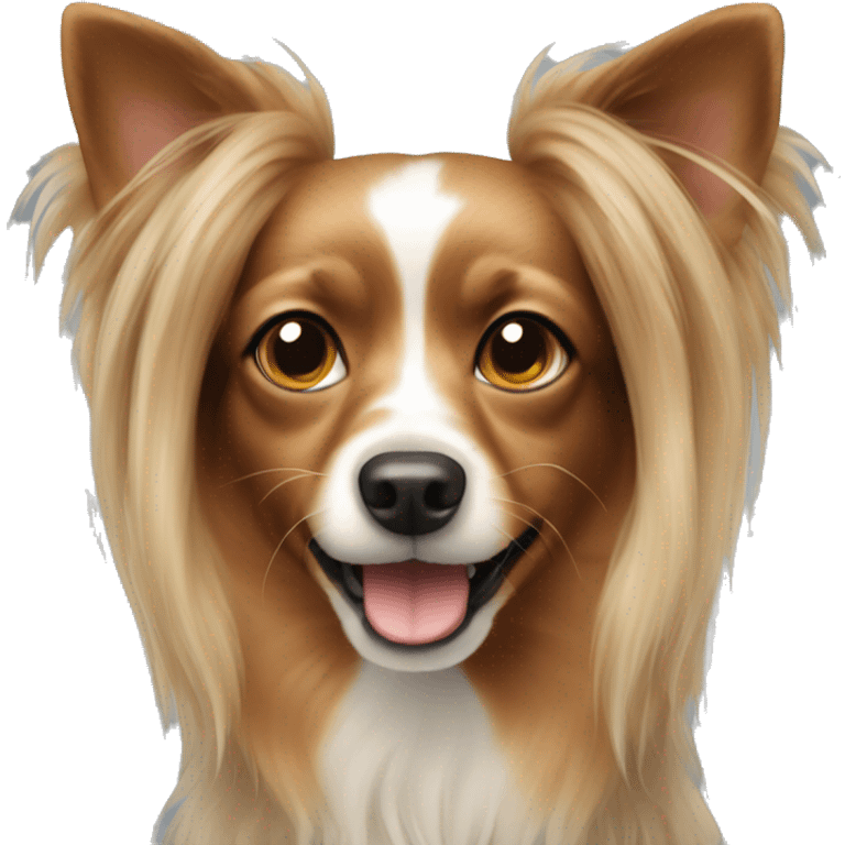 Dog longhaired toy terrier emoji