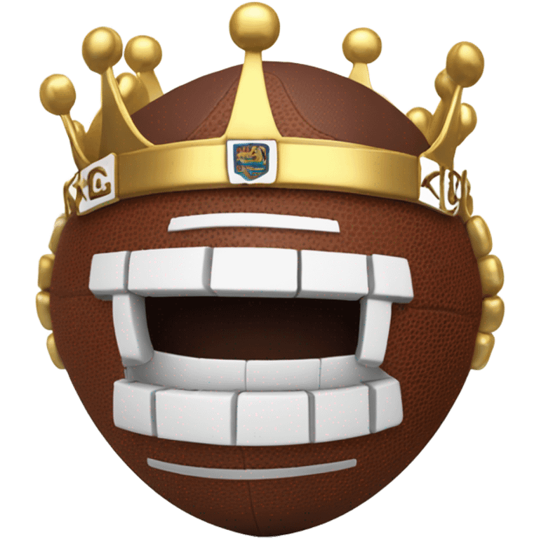 Football with the letters “KC” and the football is wearing a crown emoji