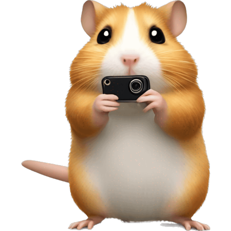 Hamster with iphone take a video emoji