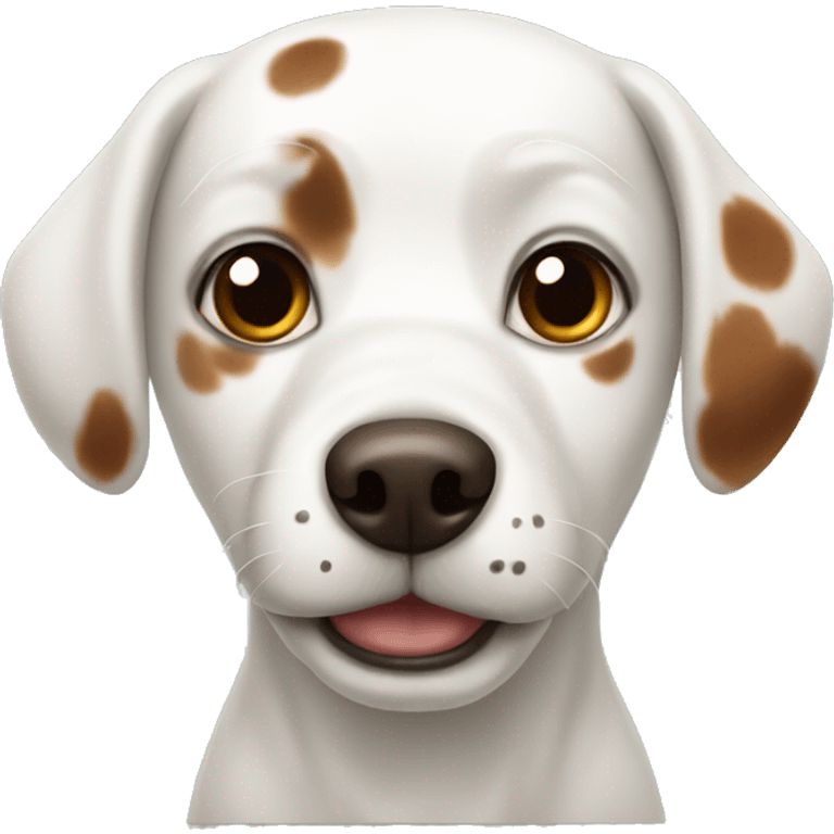 White dog with brown spots  emoji