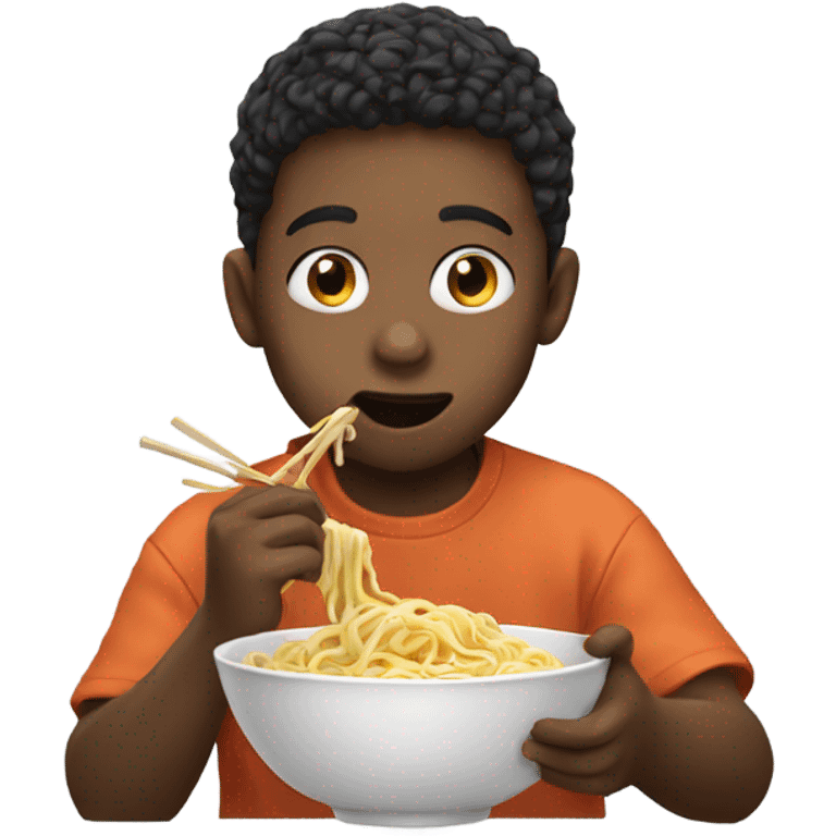 Kid eating noodles  emoji