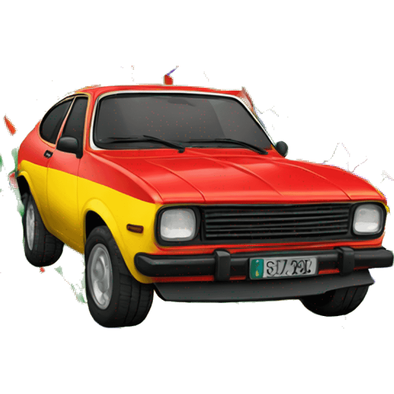 Brasil flag with a red chevette emoji