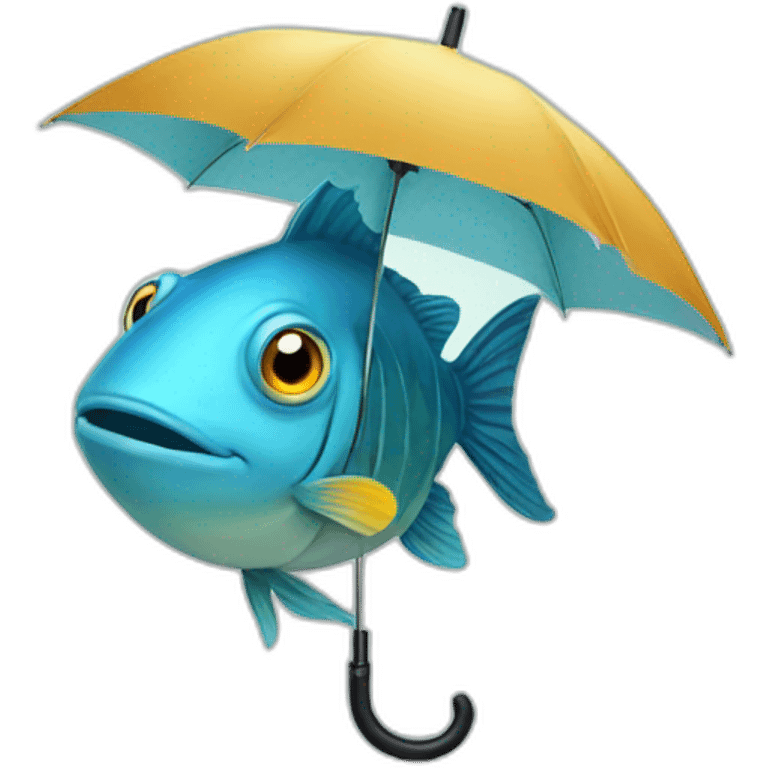 fish using an umbrella emoji