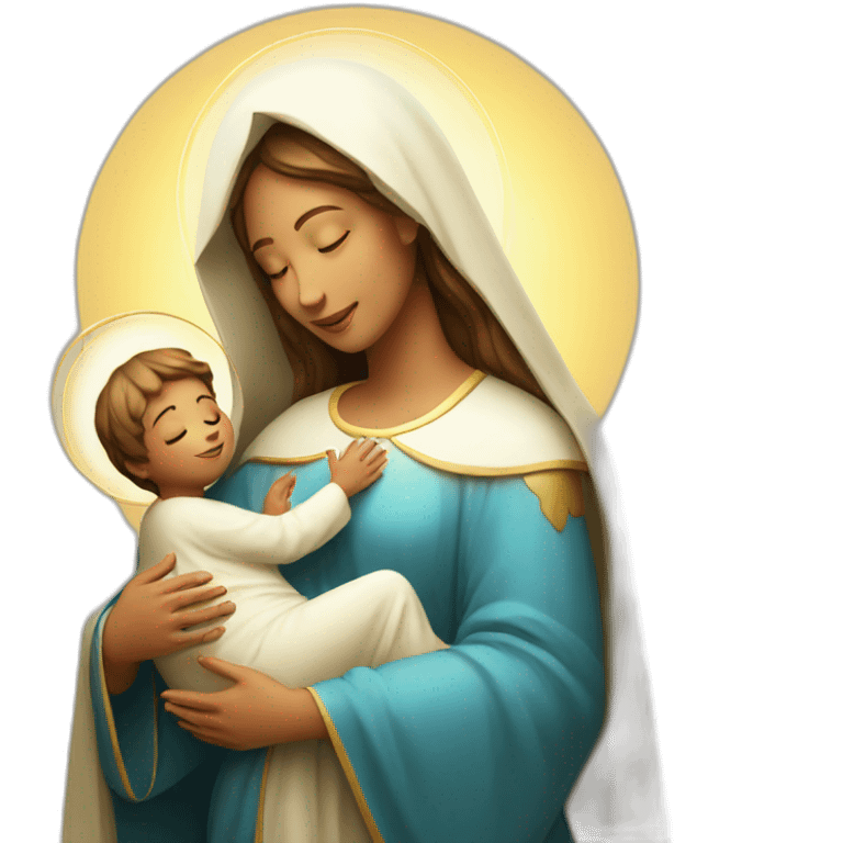 holy Mary with baby Jesus emoji