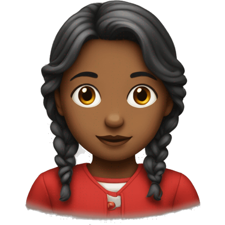 Little girl wearing red overhall  emoji