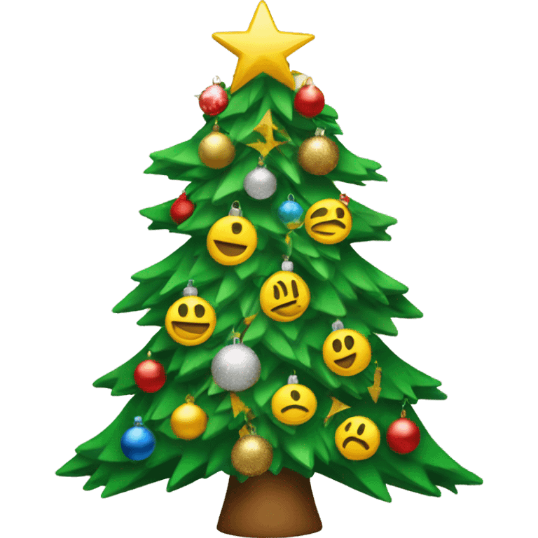 Christmas tree with Bills decorations emoji