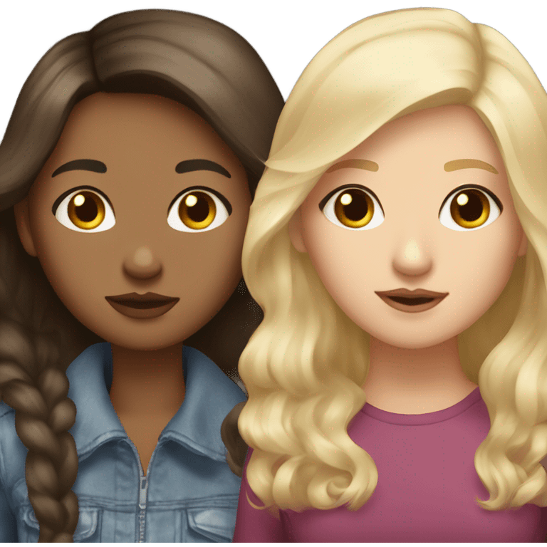  Rusian Brunette hair girl and a blonde haired bestie  emoji