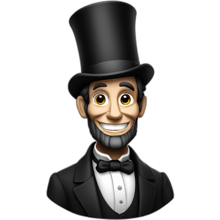 Abraham Lincoln with top hat and a big smile emoji