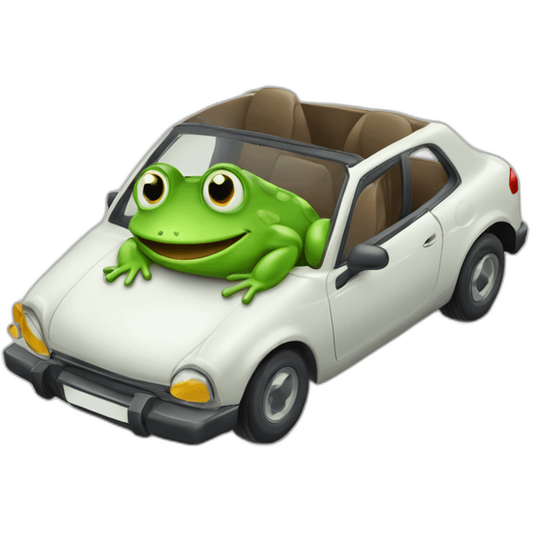 Grenouille dans une voiture emoji