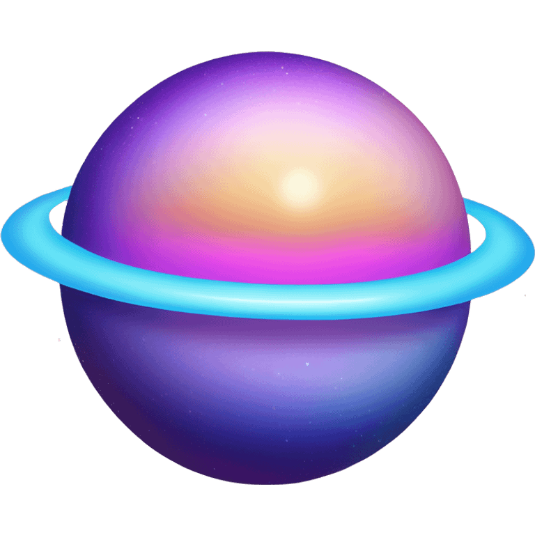 sparkly glittery blue purple and pink gradient planet with a cheesey saturn ring emoji