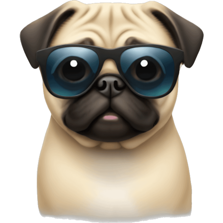 Pug with sunglasses emoji