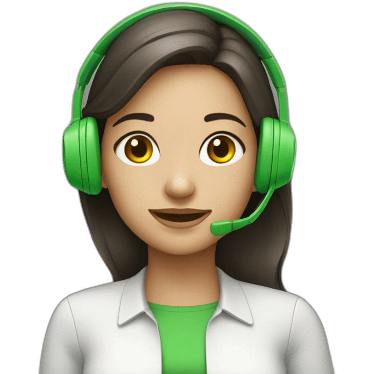 call manager girl with green headphones emoji