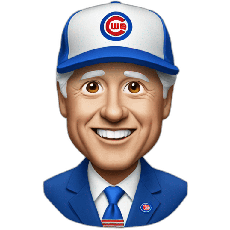 President Clinton wearing a cubs hat emoji