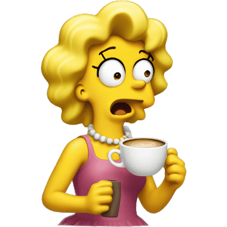 Lisa Simpson tomando café  emoji