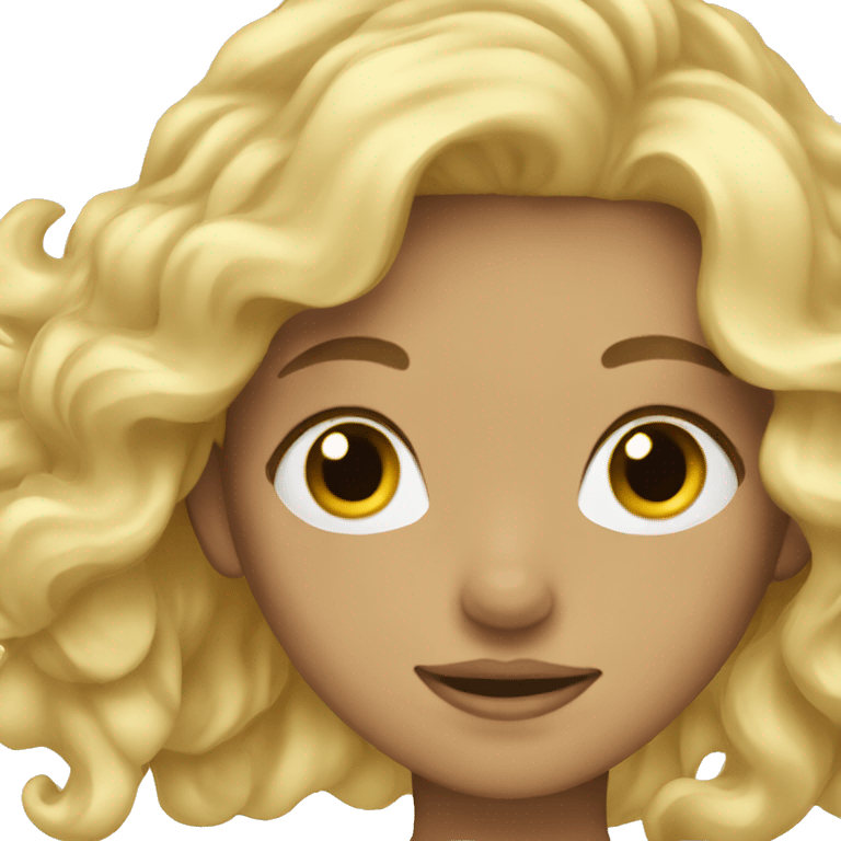 blonde wavy hair girl  emoji