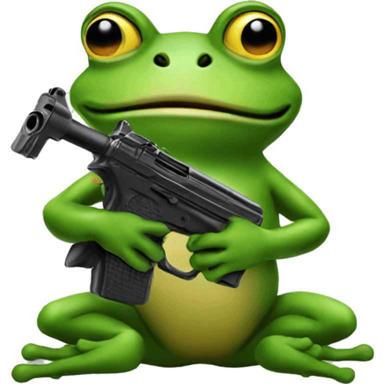 Frog wid a gun emoji