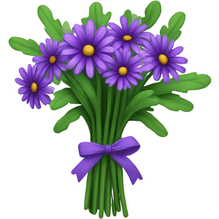 purple daisies bouquet  emoji