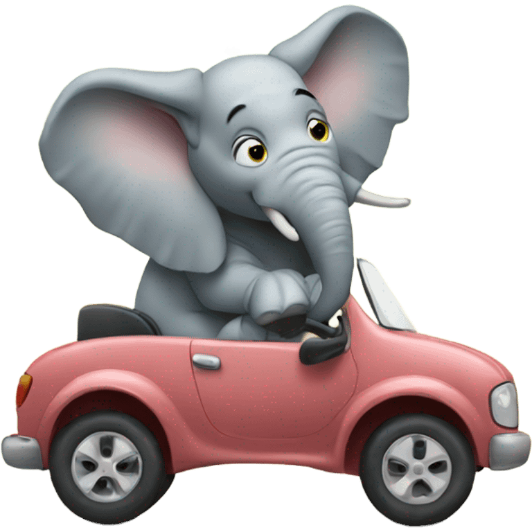 Elephant driving a car  emoji