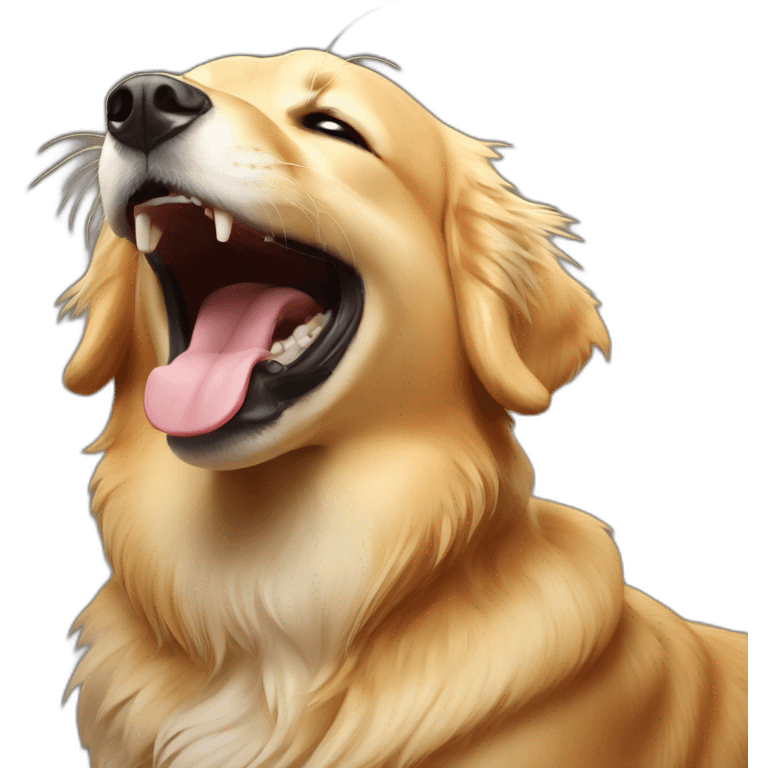 Golden retriever laughing emoji