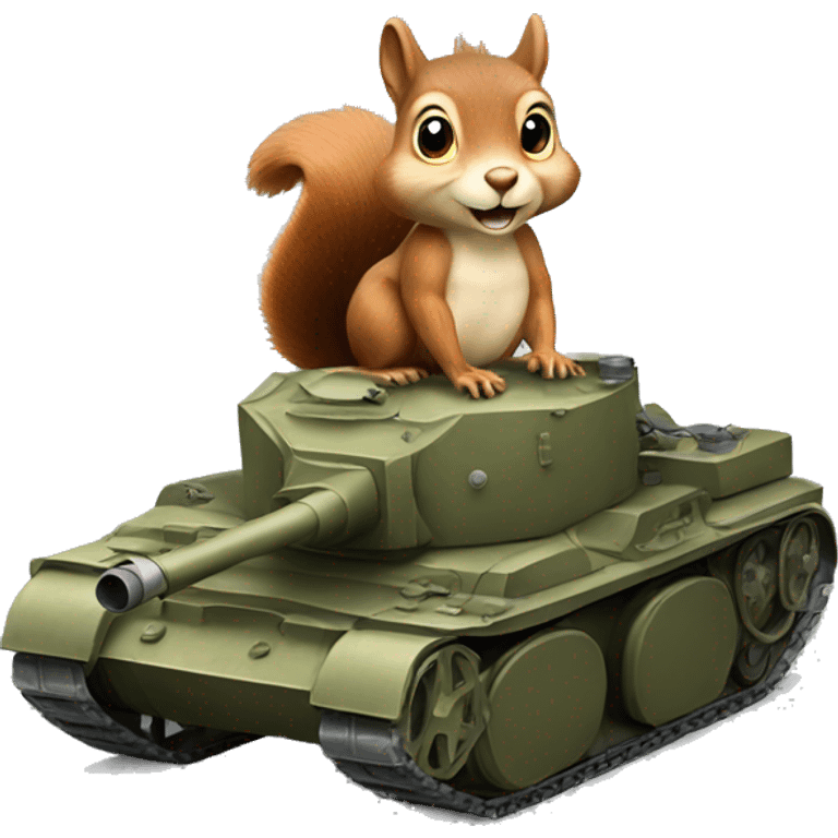 A squirrel riding on a tank emoji