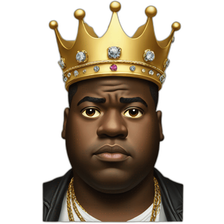 notorious big wearing crown emoji