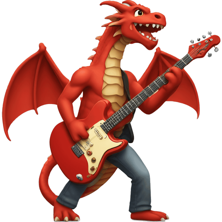 red dragon playing rock guitar emoji