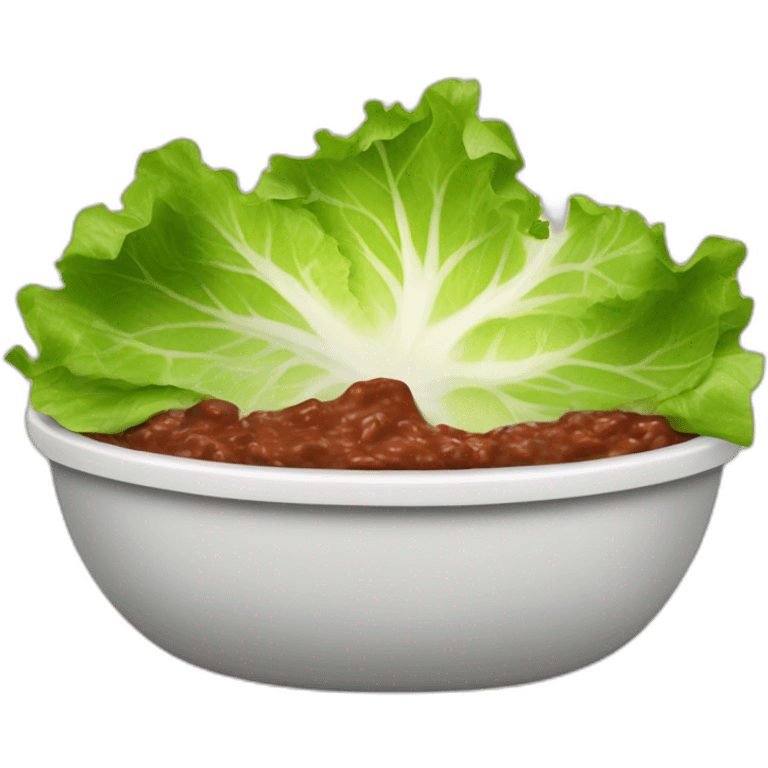 Chipotle Bowl oval with lettuce on top emoji