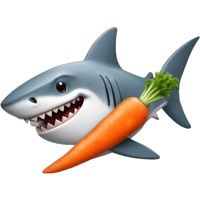 Shark eating a carrot emoji