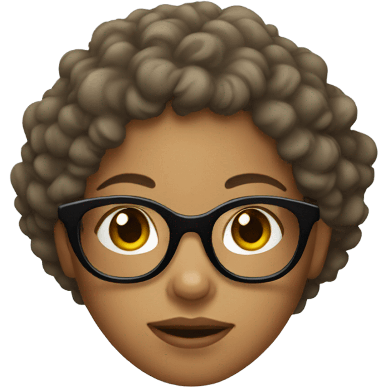 girl with curly hair and glasses  emoji