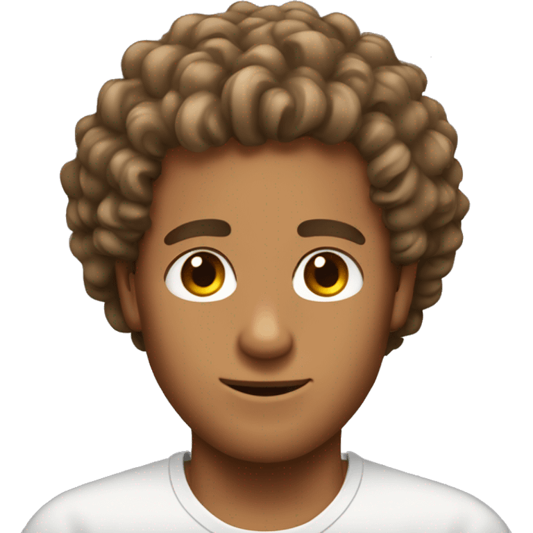 Tanned men curly hair emoji