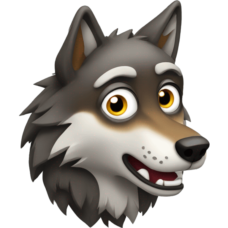 Shocked wolf  emoji