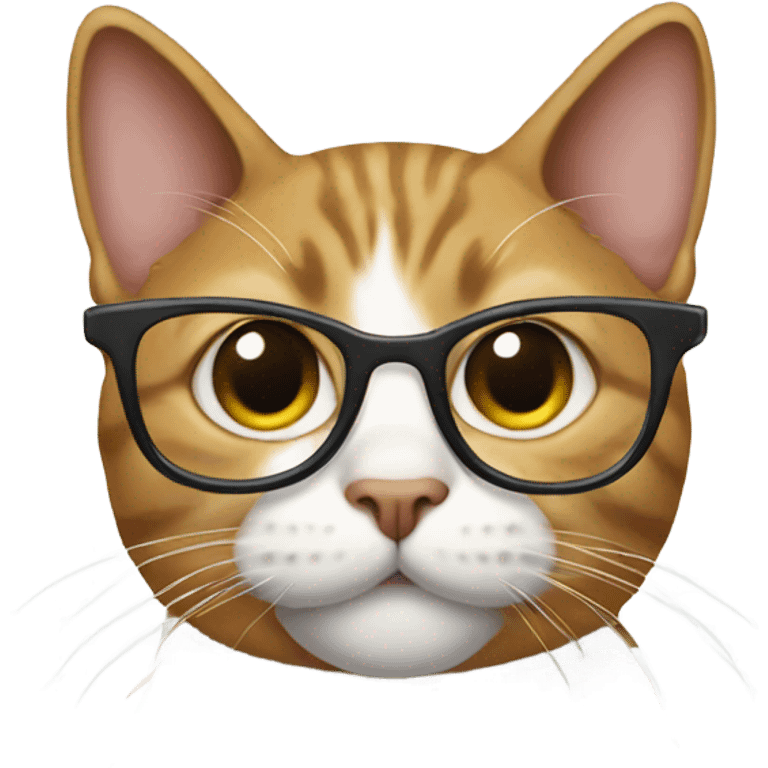 Cat wearing glasses emoji