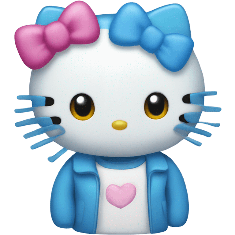 Hello kitty blue emoji