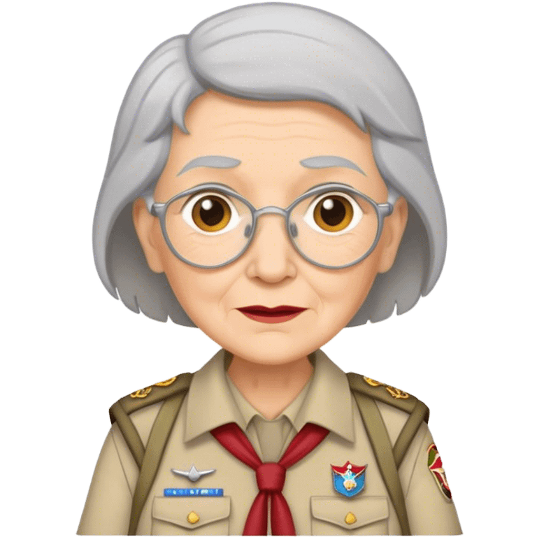 Old woman scout with grey hair emoji